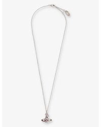 Vivienne Westwood - Willa Bas Relief Silver-tone Brass And Crystal Pendant Necklace - Lyst