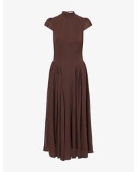 Reformation - Maven Cap-Sleeves Woven Midi Dress - Lyst