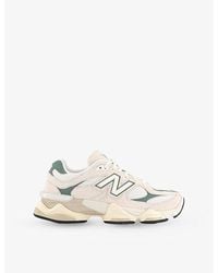 New Balance - 9060 Panelled Low-Top Suede Trainers - Lyst