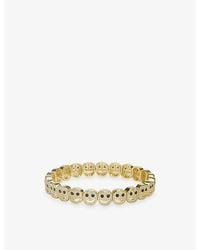 Lisa Gozlan - The Happy Face Pavé 18Ct-Plated Brass And Cubic Zirconia Bracelet - Lyst