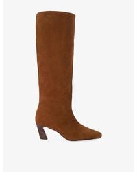 Dune - Selinni Suede Heeled Knee-High Boots - Lyst