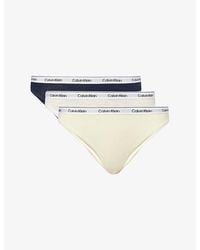 Calvin Klein - Icon Logo Pack Of Three Cotton-Jersey Bikini Briefs - Lyst