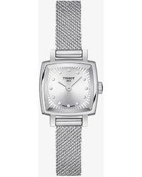 Tissot - T0581091103600 Lovely Square Stainless-steel And 0.03 Single-cut Diamond Quartz Watch - Lyst