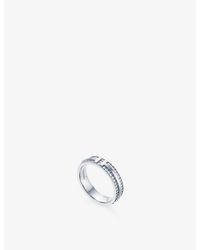 Tiffany & Co. - Tiffany T Narrow Pavé-Set 18Ct- And 0.44Ct Brilliant-Cut Diamond Ring - Lyst