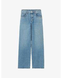 Claudie Pierlot - Wide-Leg Faded-Wash Denim Jeans - Lyst