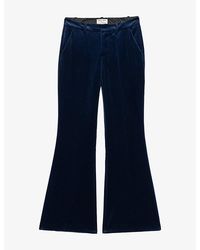 Zadig & Voltaire - Prevy Low-Rise Flared-Leg Velvet Trousers - Lyst