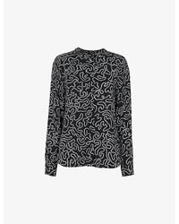 Whistles - Chain-Print Round-Neck Woven Shirt - Lyst