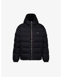 Prada - Re-Nylon Logo Plaque Recycled Nylon Down Jacket - Lyst