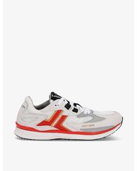 Lanvin - Meteor Branded Suede And Mesh Low-top Trainers - Lyst