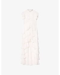 AllSaints - Shaela Ruffled Woven Maxi Dress - Lyst