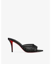 Christian Louboutin - Miss Z Degrastrass Perla 80 Leather And Mesh Heeled Courts - Lyst