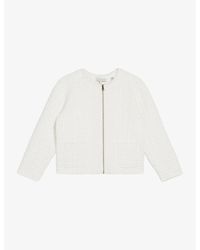 Ted Baker - Ulee Zip-up Jacquard-texture Woven Cardigan - Lyst