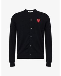COMME DES GARÇONS PLAY - Double Heart Wool Knit Cardigan - Lyst