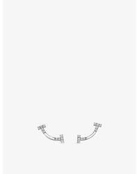 Tiffany & Co. - Tiffany T Smile Mini 18Ct- And 0.07Ct Diamond Earrings - Lyst