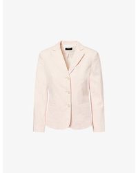 Theory - Shrunken Three-Button Single-Breasted Linen-Blend Blazer - Lyst