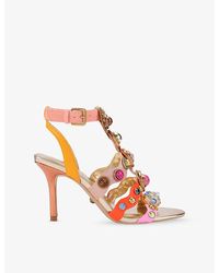 Kurt Geiger - Octavia Leather Heeled Sandals - Lyst