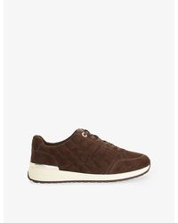Dune - Evelie Quilted Suede Trainers - Lyst