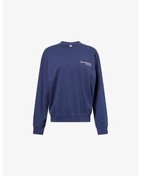Sporty & Rich - Play Tennis Round-Neck Cotton-Jersey Sweatshirt - Lyst