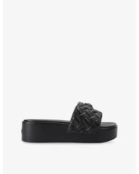Kurt Geiger - Meena Eagle Faux-Leather Platform Sandals - Lyst