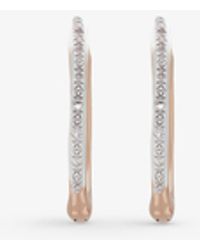 Monica Vinader - Riva Wave 18ct Recycled Rose Gold-plated Vermeil Sterling Silver And 0.04ct Diamond Hoop Earrings - Lyst