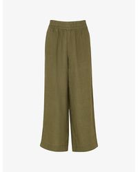 Whistles - Elasticated-Waist High-Rise Linen Trousers - Lyst