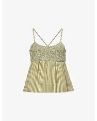 Damson Madder - Dinah Pinstripe Cotton Cami Top - Lyst