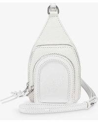 Christian Louboutin - Loubifunk Mini Logo-embossed Leather And Woven Cross-body Bag - Lyst