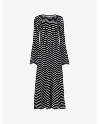 eem - Jacquard-Pattern Knitted Midi Dress - Lyst