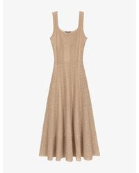 Maje - Sleeveless Rhinestone-Knit Maxi Dress - Lyst