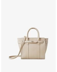 Mulberry - Zipped Bayswater Mini Grained-Leather Tote Bag - Lyst