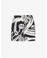 Rhude - Strada Graphic-print Silk Shorts - Lyst