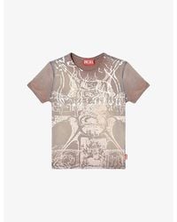 DIESEL - T-Uncuties-Long-R6 Abstract-Print Stretch-Cotton Jersey T-Shirt - Lyst