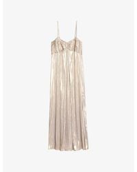 Zadig & Voltaire - Rippie Pleated-Bodice Satin Maxi Dress - Lyst