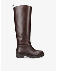 Stuart Weitzman - Celia Flat Leather Knee-High Riding Boots - Lyst