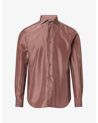 Corneliani - Printed Long-Sleeve Silk Shirt - Lyst