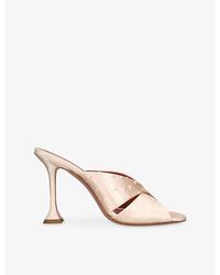 AMINA MUADDI - Salma 95 Satin Heeled Mules - Lyst