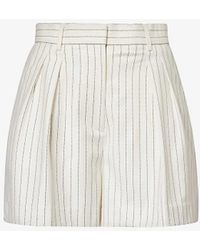 Rebecca Vallance - High-rise Striped-pattern Stretch-woven Shorts - Lyst