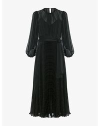 Phase Eight - Lucie Pleated Woven Midi Dress - Lyst