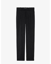 Zadig & Voltaire - Pura High-rise Pinstripe Stretch-woven Trousers - Lyst