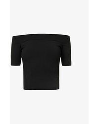 Alexander McQueen - Off-the-shoulder Fitted Stretch-woven Top X - Lyst
