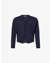 John Smedley - X Bill Nighy V-Neck Merino Wool Cardigan - Lyst