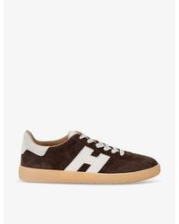 Hogan - Cool Serrated-Logo Suede Low-Top Trainers - Lyst