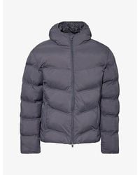 Arne - Chevron Hooded Nylon Puffer Jacket - Lyst