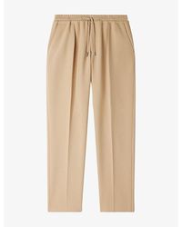 Sandro - Drawstring-Waist Straight-Leg Woven Trousers - Lyst