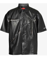 Kusikohc - Origami Cut-out Faux-leather Shirt - Lyst