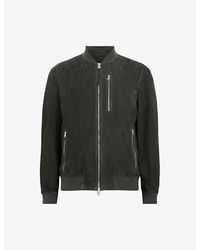 AllSaints - Kemble Regular-Fit Zip-Up Suede Bomber Jacket - Lyst