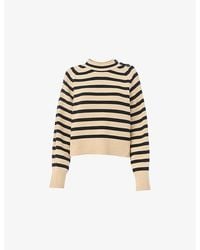 Whistles - Striped Regular-Fit Cotton-Knit Jumper - Lyst