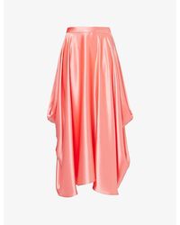 ROKSANDA - Amari Draped Satin Midi Skirt - Lyst