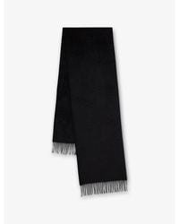 Mulberry - Branded Fringed Wool Scarf - Lyst