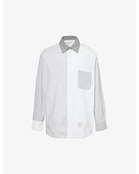 Thom Browne - Funmix Contrast-panel Cotton Shirt - Lyst